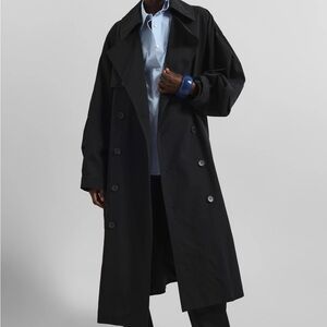 The Frankie Shop Mavin Oversized Trench Coat in black size XS/S NWT